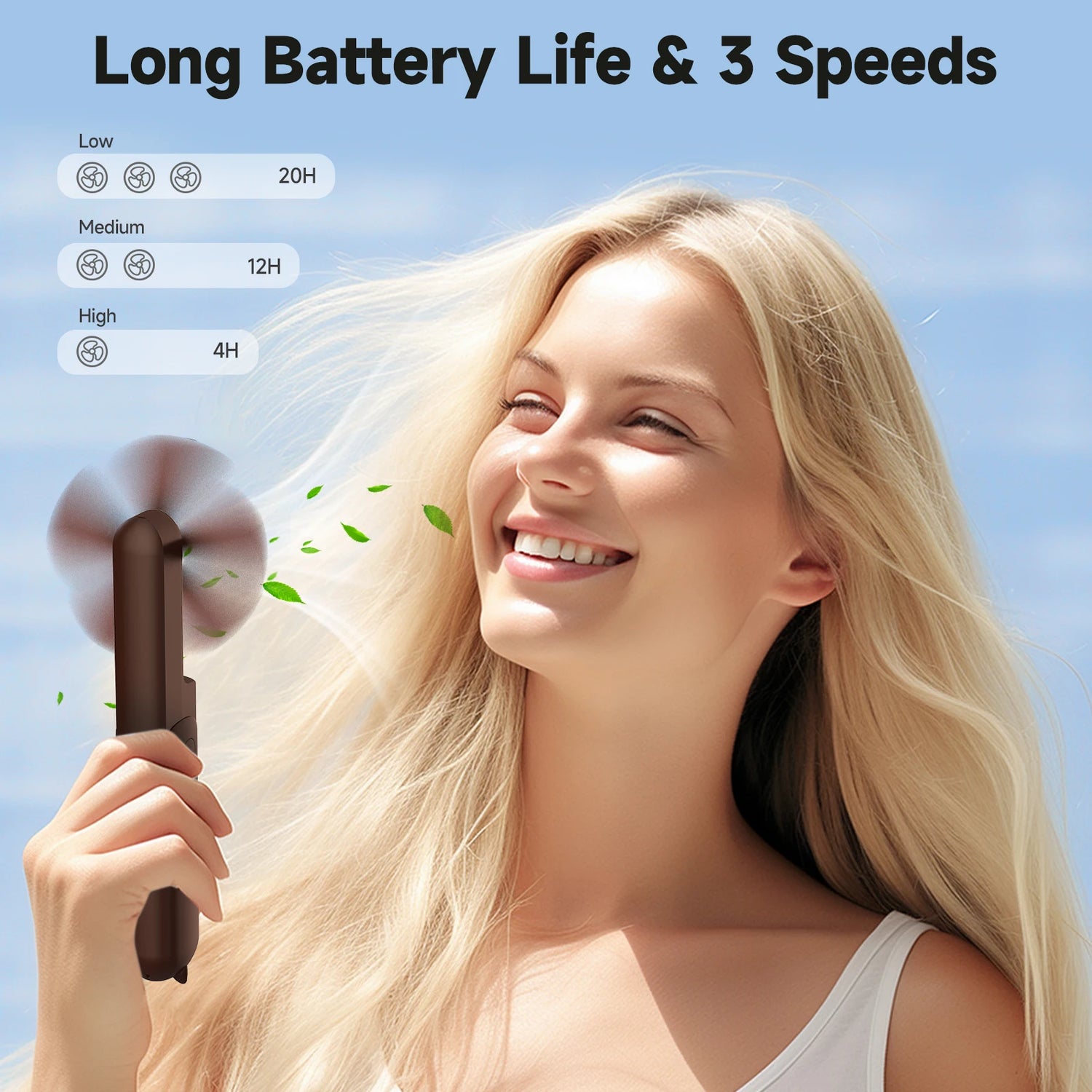 PocketBreeze Portable 3-in-1 Rechargeable Mini Fan with Power Bank - Ideal for Office, School, and Camping